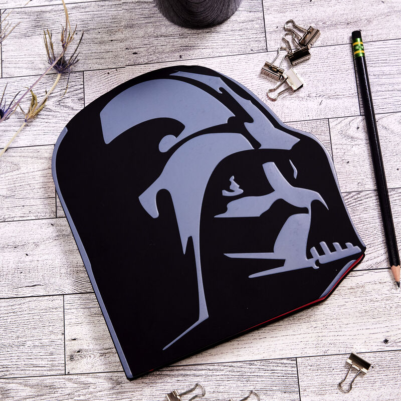 Image of our Darth Vader journal laying against a wooden background